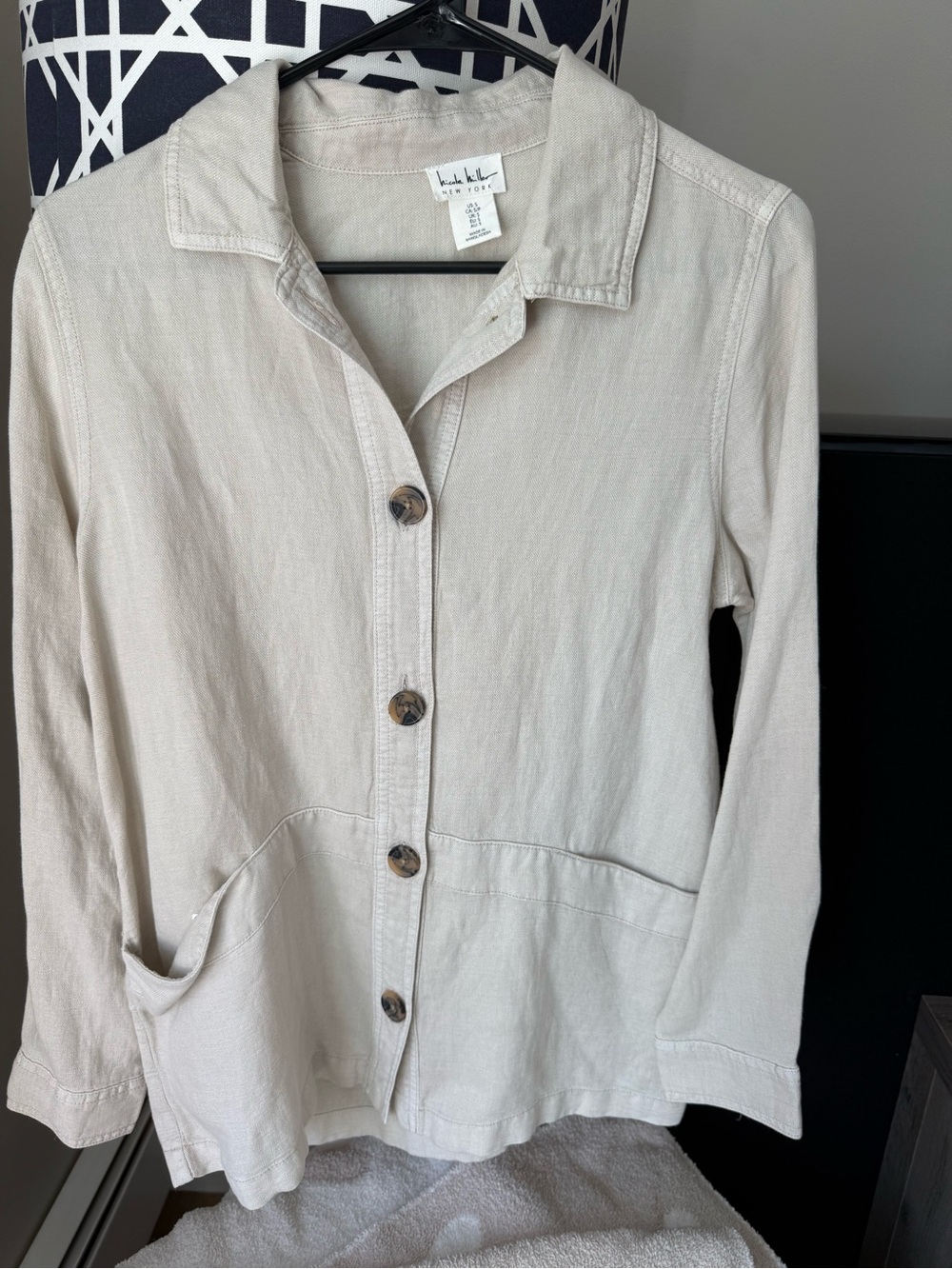 Women's Cream Button-Front Shirt
